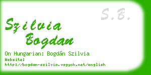 szilvia bogdan business card