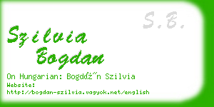 szilvia bogdan business card